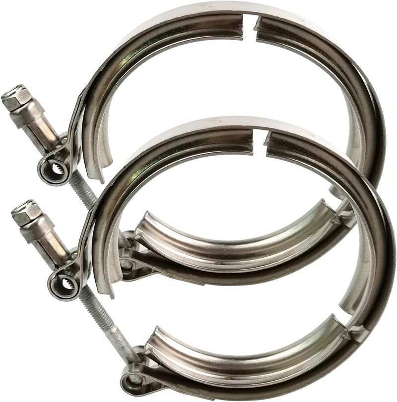 GaeaAuto 3 inch V Band Clamp 304 Stainless Steel for Turbo Downpipes, 2 Pack - Image 2